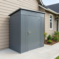 Oakline 6x4 ft Lean-To Galvanized Steel Utility Shed — Sloped Roof, Slate Gray